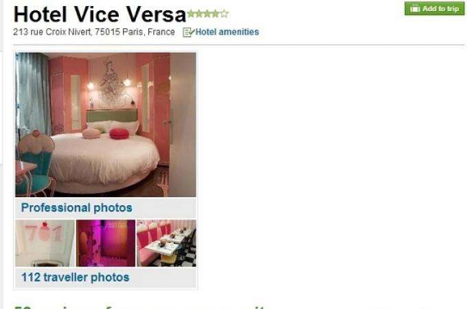 Tripadvisor Rating Extols Joys of Vice Versa Hotel Paris